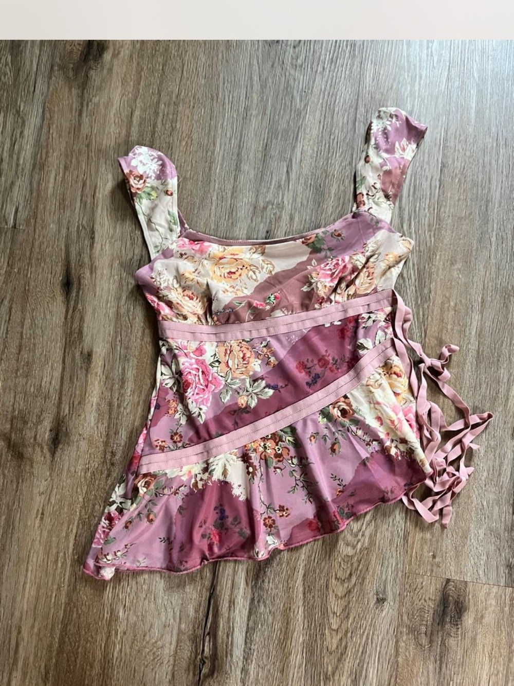 Cider Pink Floral Peplum Top